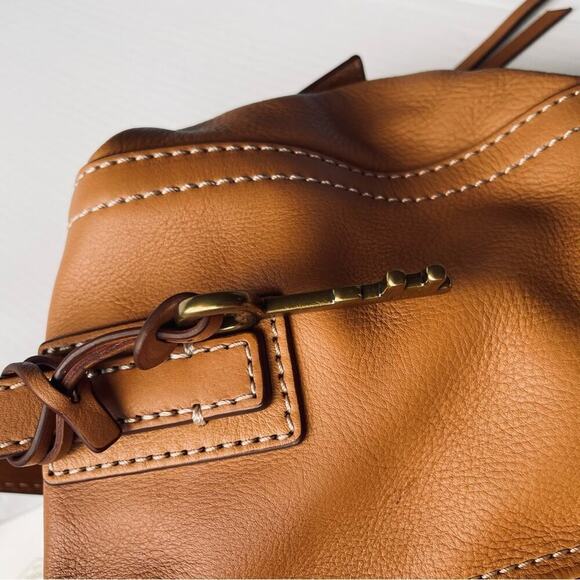 Fossil Emma leather satchel tan purse - Picture 13 of 16